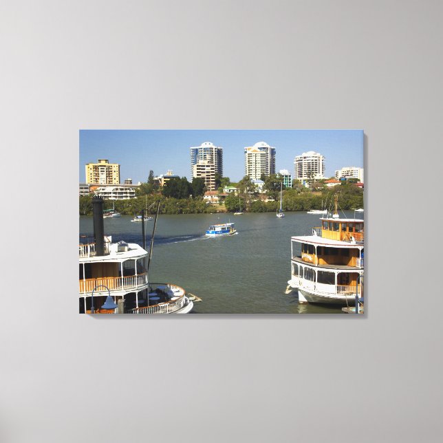 Paddle Steamers, Brisbane River, Brisbane, Canvas Print (Front)