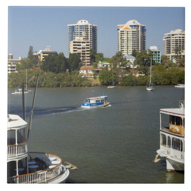 Paddle Steamers, Brisbane River, Brisbane, Tile (Front)