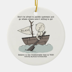 Paddle Upstream Ceramic Tree Decoration