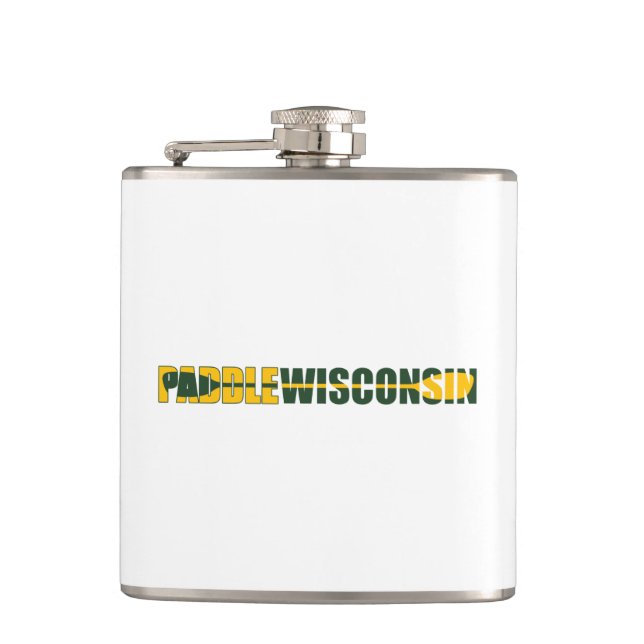 Paddle Wisconsin Kayaking Hip Flask (Front)