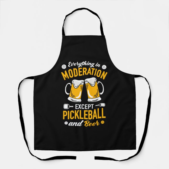 Paddleball Tennis - Badminton Pickleball and Beer Apron (Front)