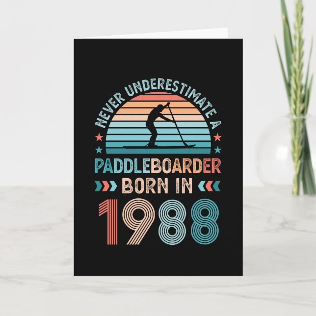 Paddlebarding born 1988 40th Birthday Gift Sup Dad Card (Front)