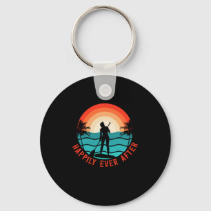 Paddleboard And She Lived Happily Ever After Girl Key Ring