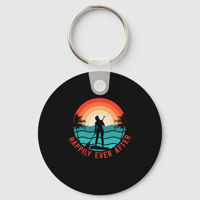Paddleboard And She Lived Happily Ever After Girl  Key Ring (Front)