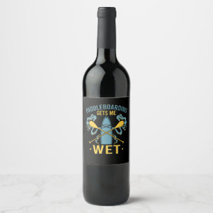 Paddleboard Paddleboarding Wine Label