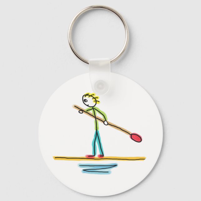 Paddleboard Stickman Key Ring (Front)