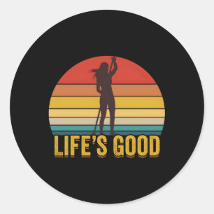 Paddleboard Sup Life'S Sup Slogan Classic Round Sticker