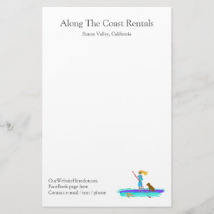 Paddleboard Water Sports Rentals Business Office Stationery