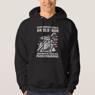 Paddleboarding Dad Christian Paddle Board Grandpa Hoodie