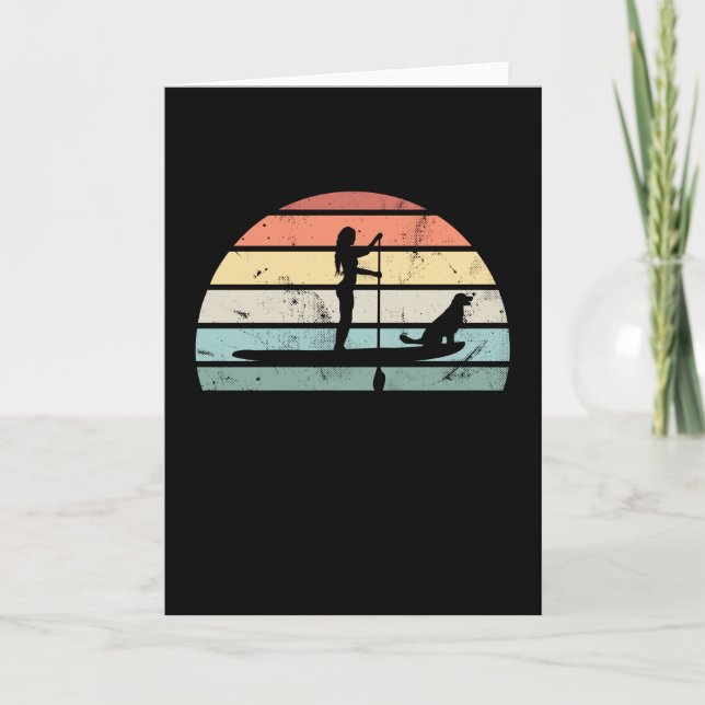 Paddleboarding Sunset Gift for Women Card (Front)