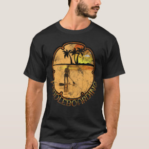 Paddleboarding Sunset Weathered  T-Shirt