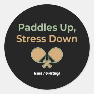 Paddles Up Stress Down Retro Sport Aesthetic Classic Round Sticker