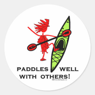 Paddles Well With Other Classic Round Sticker