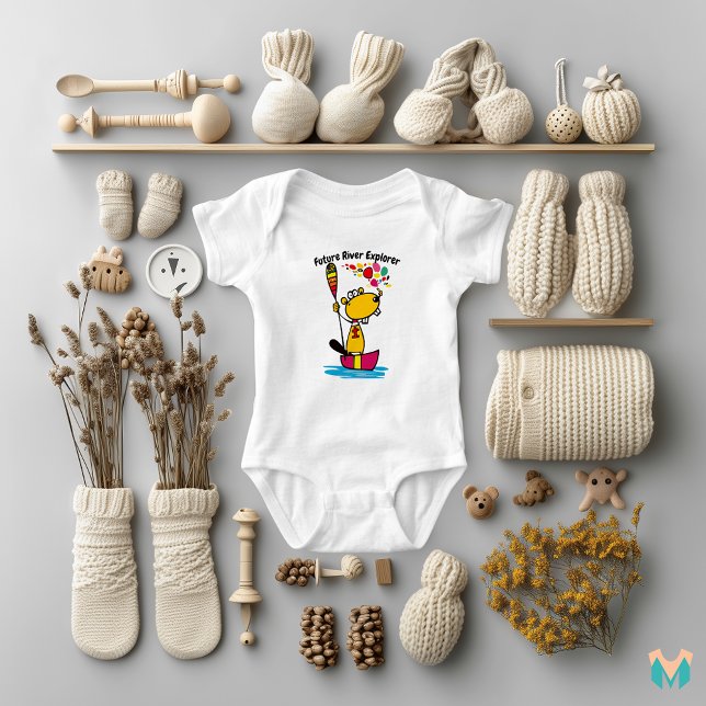 Paddling Beaver Adventure Baby Bodysuit (Creator Uploaded)