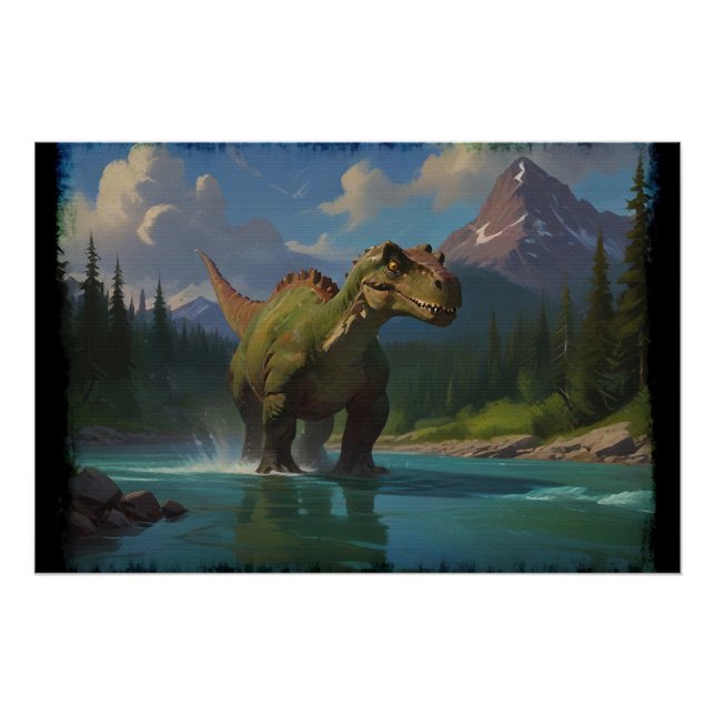 Paddling Brontosaurus & River Fun  Poster (Front)