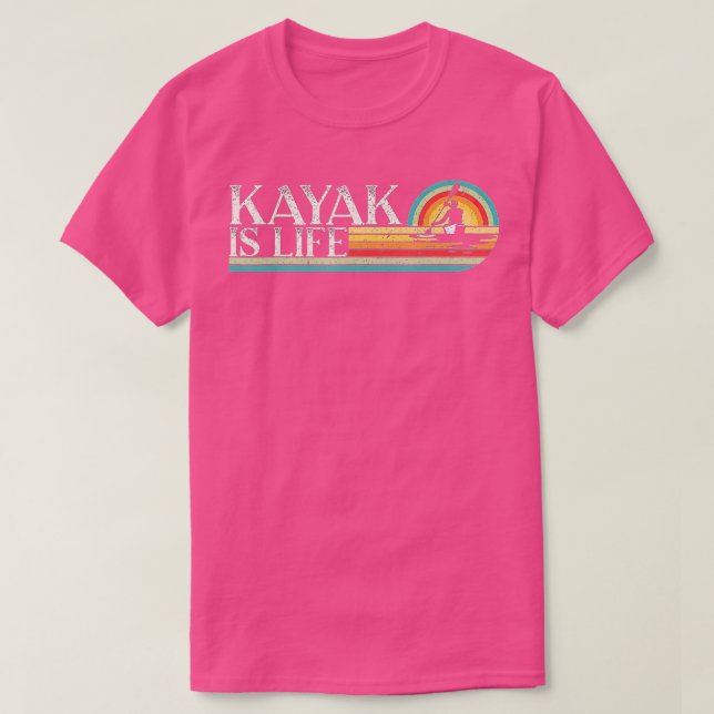 Paddling Canoeing Kayaking Retro Kayak  T-Shirt (Design Front)