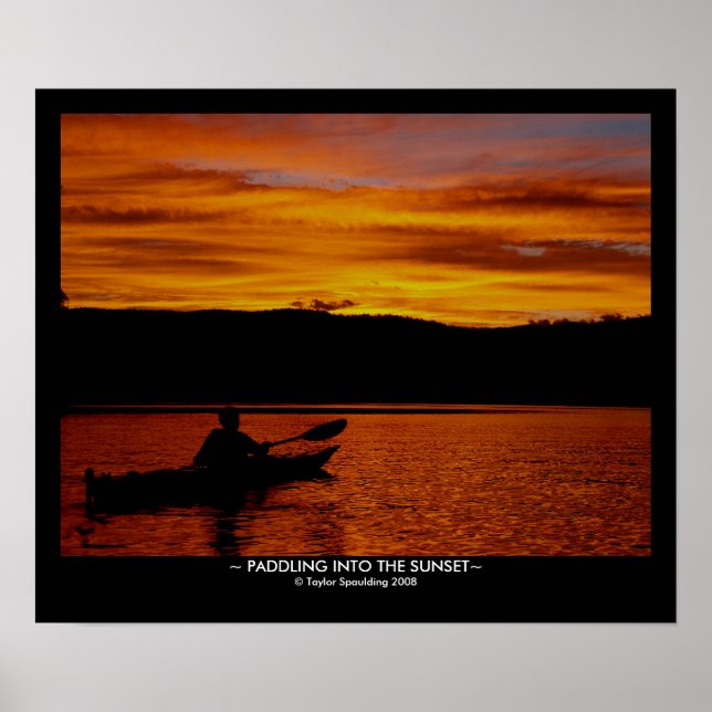 Paddling into the Sunset - With Title Bar Poster (Front)