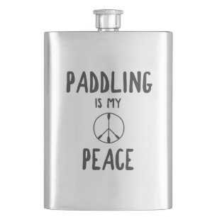 Paddling Is My Peace Hip Flask