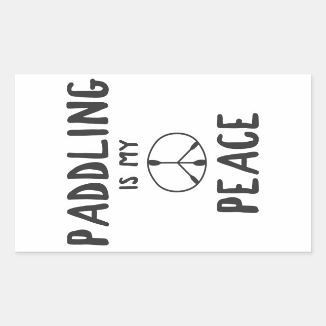 Paddling Is My Peace Rectangular Sticker (Front)