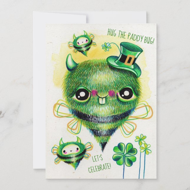 Paddy Bug St. Patrick's Day Invitations (Front)