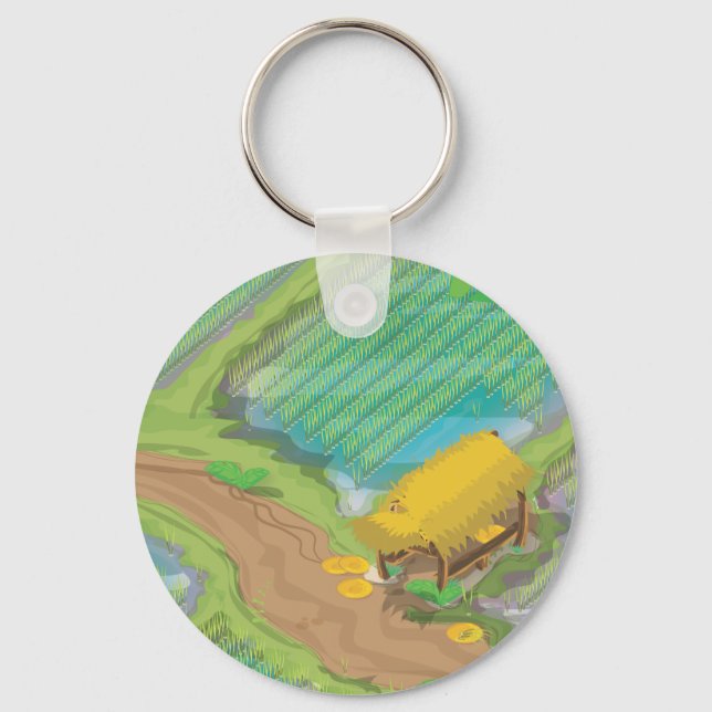 Paddy field of the far east key ring (Front)