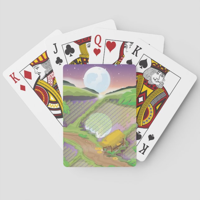 Paddy field playing cards (Back)