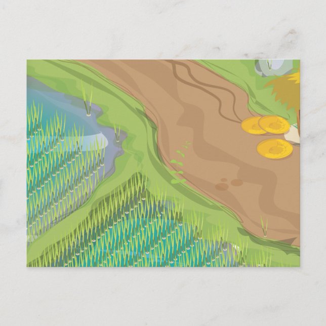 Paddy field postcard (Front)
