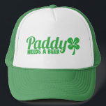 PADDY needs a beer! St Patricks day drinkin design Trucker Hat<br><div class="desc">PADDY needs a beer! St Patricks day drinking design</div>