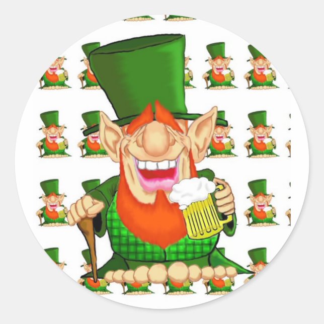 Paddy O'Party Classic Round Sticker (Front)