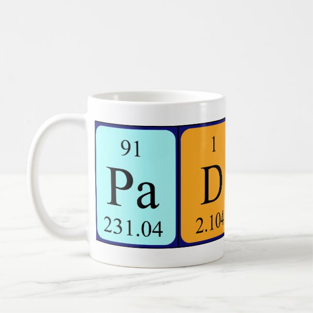 Paddy periodic table name mug (Left)