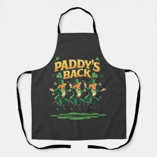 Paddy's Back Funny Trump St Patrick Day Leopard  Apron