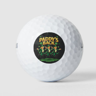 Paddy's Back Funny Trump St Patrick Day Leopard  Golf Balls