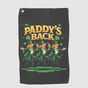 Paddy's Back Funny Trump St Patrick Day Leopard Golf Towel