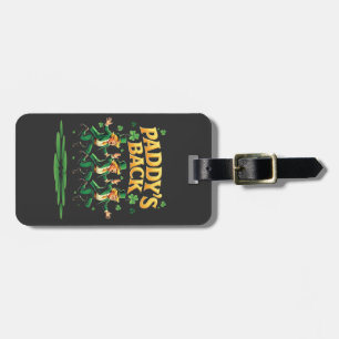 Paddy's Back Funny Trump St Patrick Day Leopard Luggage Tag