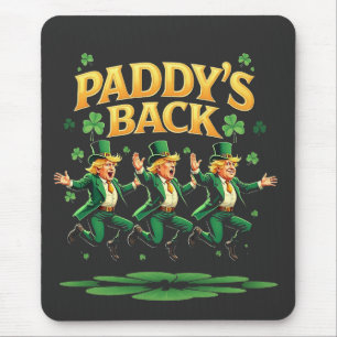 Paddy's Back Funny Trump St Patrick Day Leopard  Mouse Mat