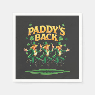 Paddy's Back Funny Trump St Patrick Day Leopard Napkin