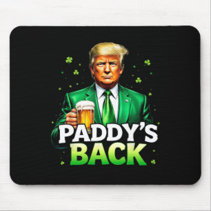 Paddy's Back Lucky Trump Beer Shamrock St Patricks Mouse Mat