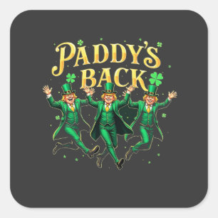 Paddy's Back St Patrick's Day Trump Dancing Square Sticker