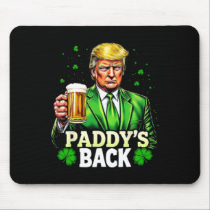 Paddy's Back Trump Beer Shamrock St Patricks Day L Mouse Mat