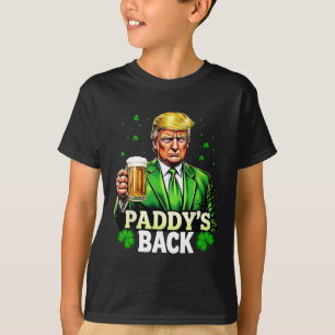 Paddy's Back Trump Beer Shamrock St Patricks Day L T-Shirt