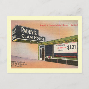 Paddy's Clam House, Retro, New York City Vintage Postcard