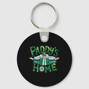 Paddys Home Trump Funny St Patricks Day Shamrock Key Ring