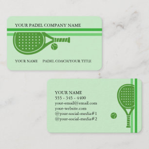 Padel Business Card-Sleek Padel Style Matcha Green Card