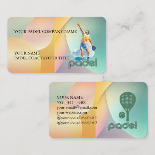 Padel Business Card - Vibrant Padel Style 2