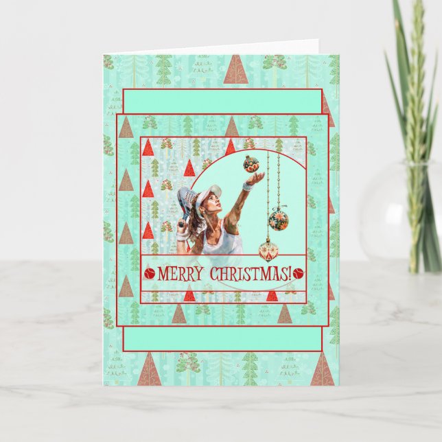 Padel Christmas Card – Padel Retro Christmas (Front)