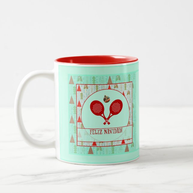 Padel Christmas Mug – A Padel Retro Christmas (Left)