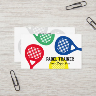 Padel coach trainer business card template