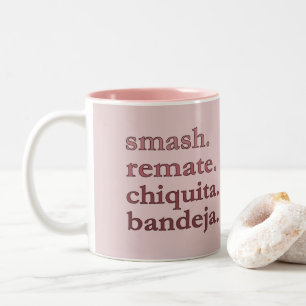Padel Coffee Mug-Personalise Word Vibes Dusty Rose Two-Tone Coffee Mug