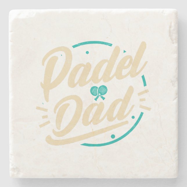 Padel Dad Platform Tennis Paddleball Padel  Stone Coaster (Front)