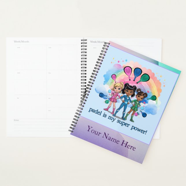 Padel Day Planner – Girls Super Power Multi-Colors (Display)